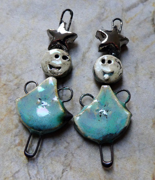 Ceramic Lustrous Simple Souls Christmas Fairy Connectors -Larimar
