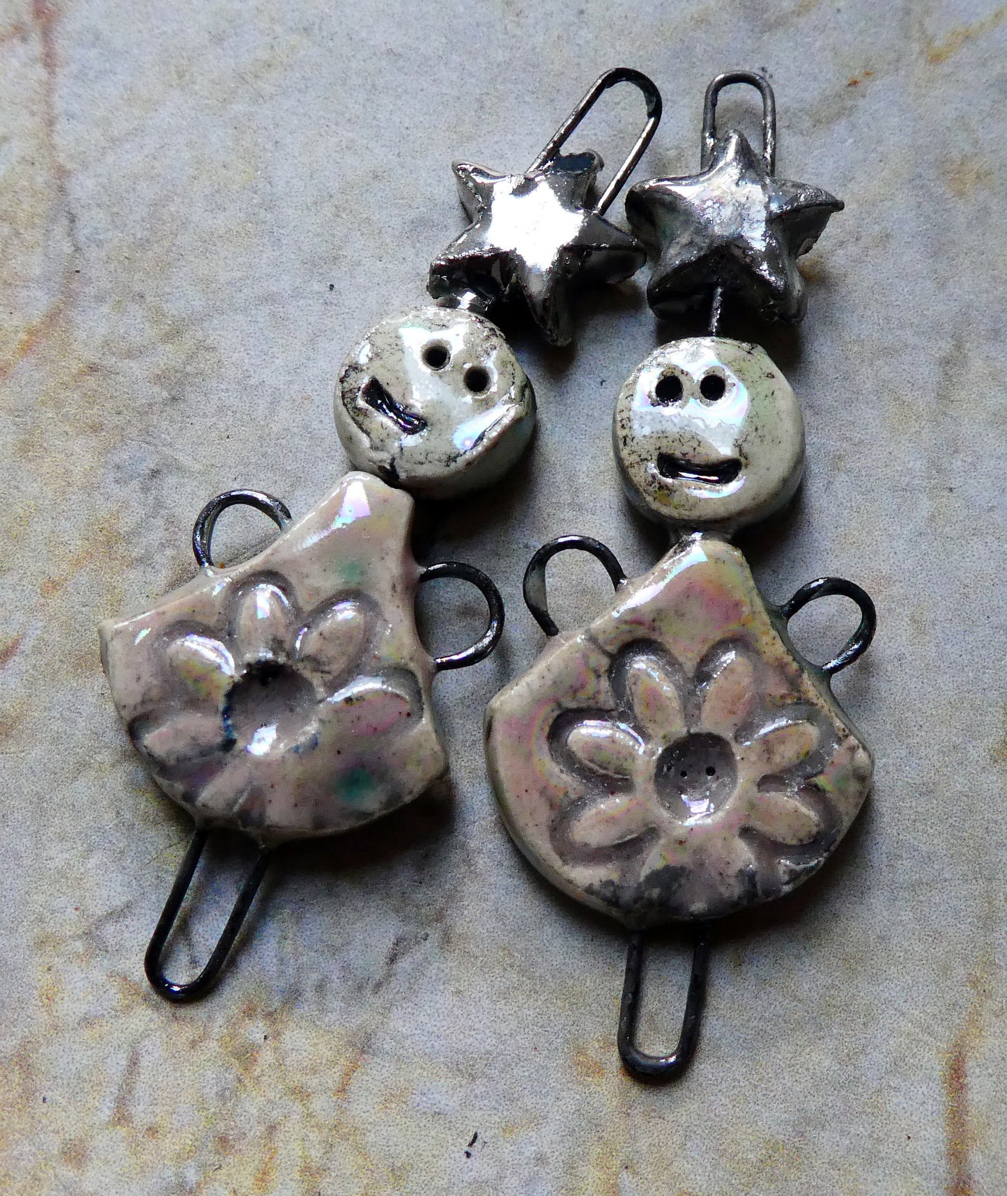 Ceramic Lustrous Simple Souls Christmas Fairy Connectors -Morganite