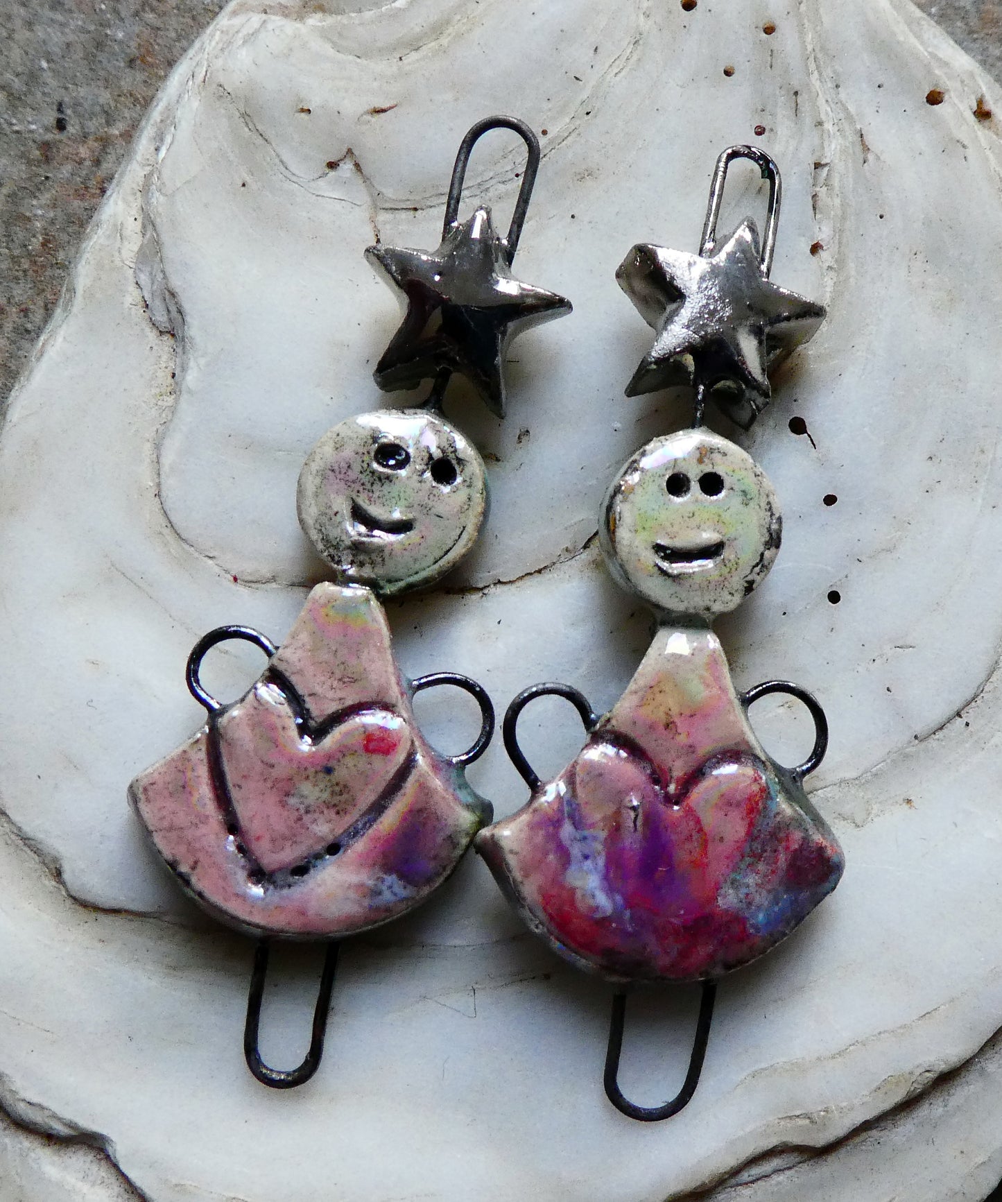 Ceramic Lustrous Simple Souls Christmas Fairy Connectors -Berry Tart