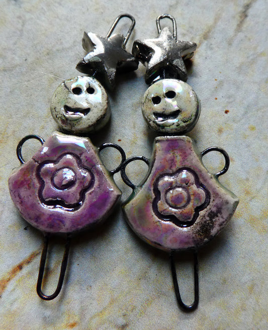 Ceramic Lustrous Simple Souls Christmas Fairy Connectors -Grapel