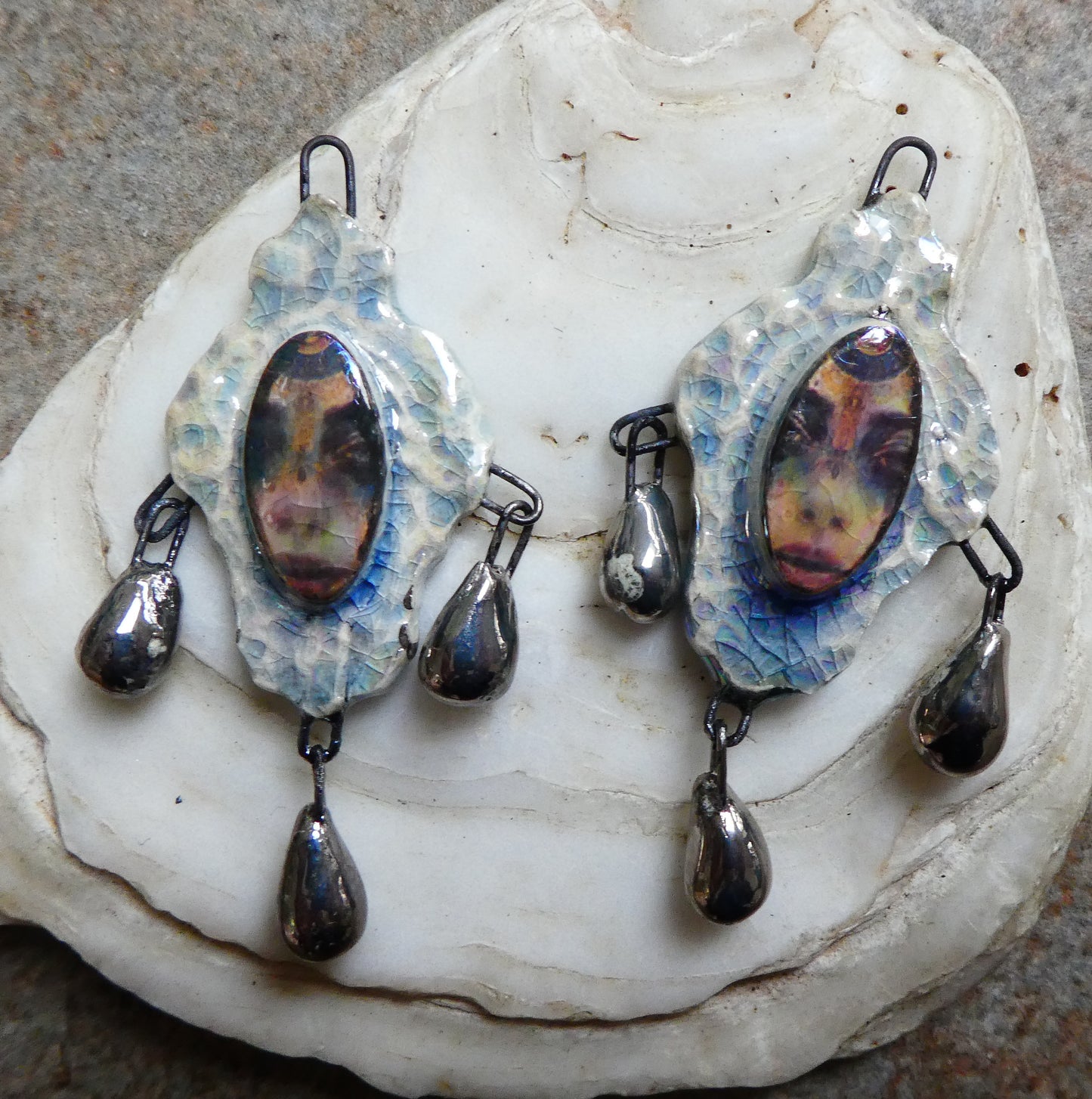 Ceramic Filligree Goddess Dangle Charms #2