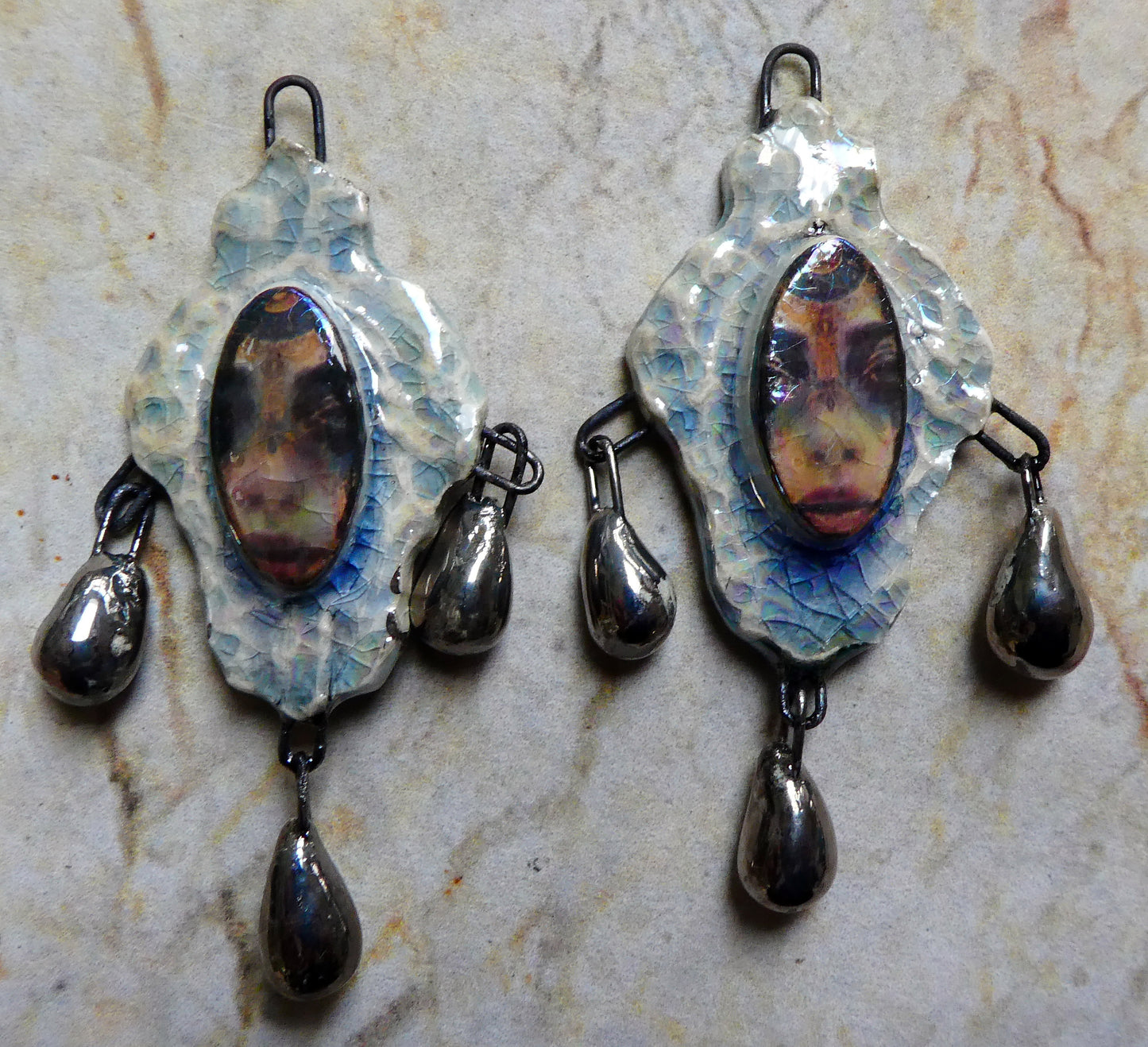 Ceramic Filligree Goddess Dangle Charms #2