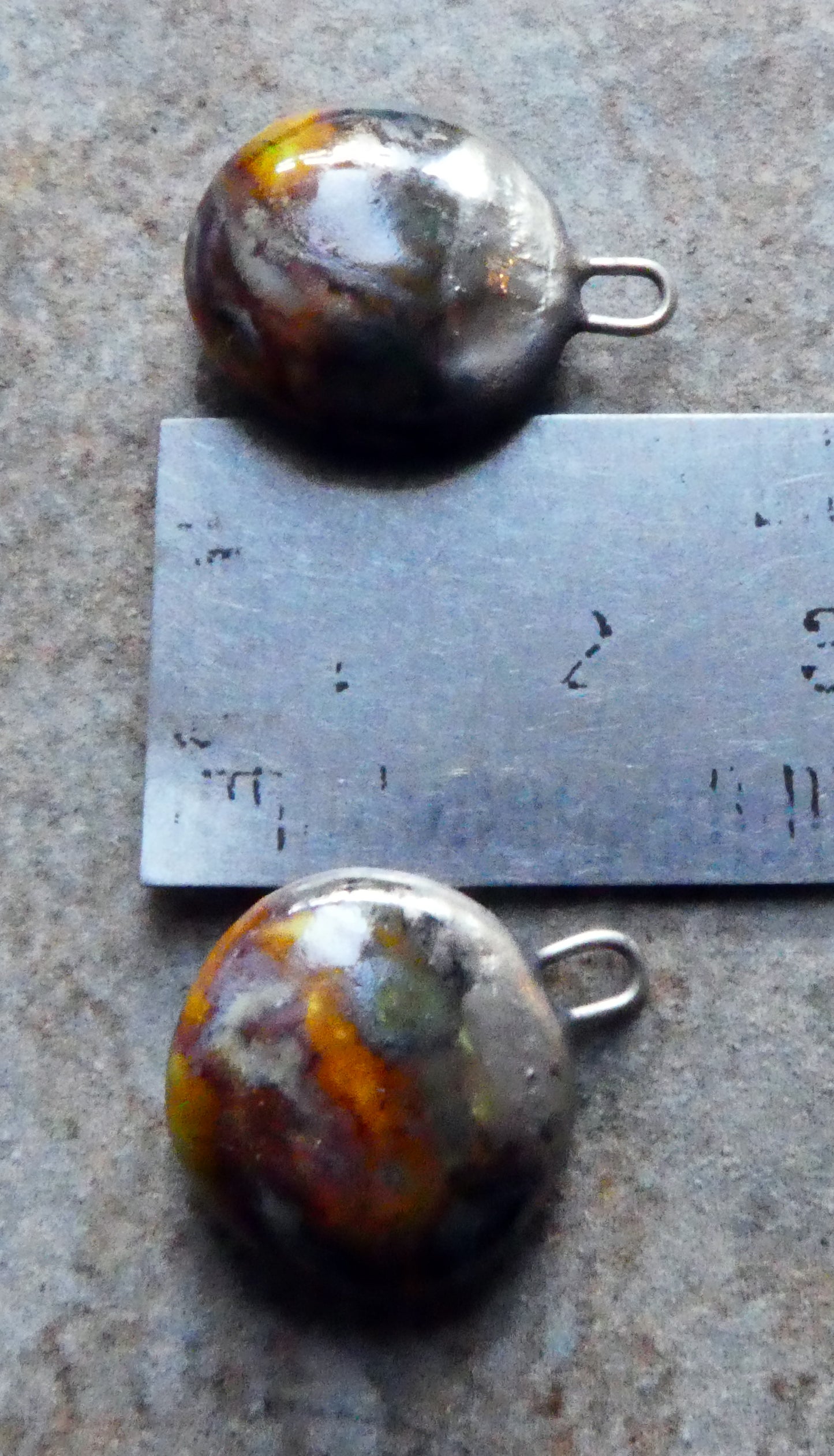 Ceramic Lustrous Disc Drops -Autumn