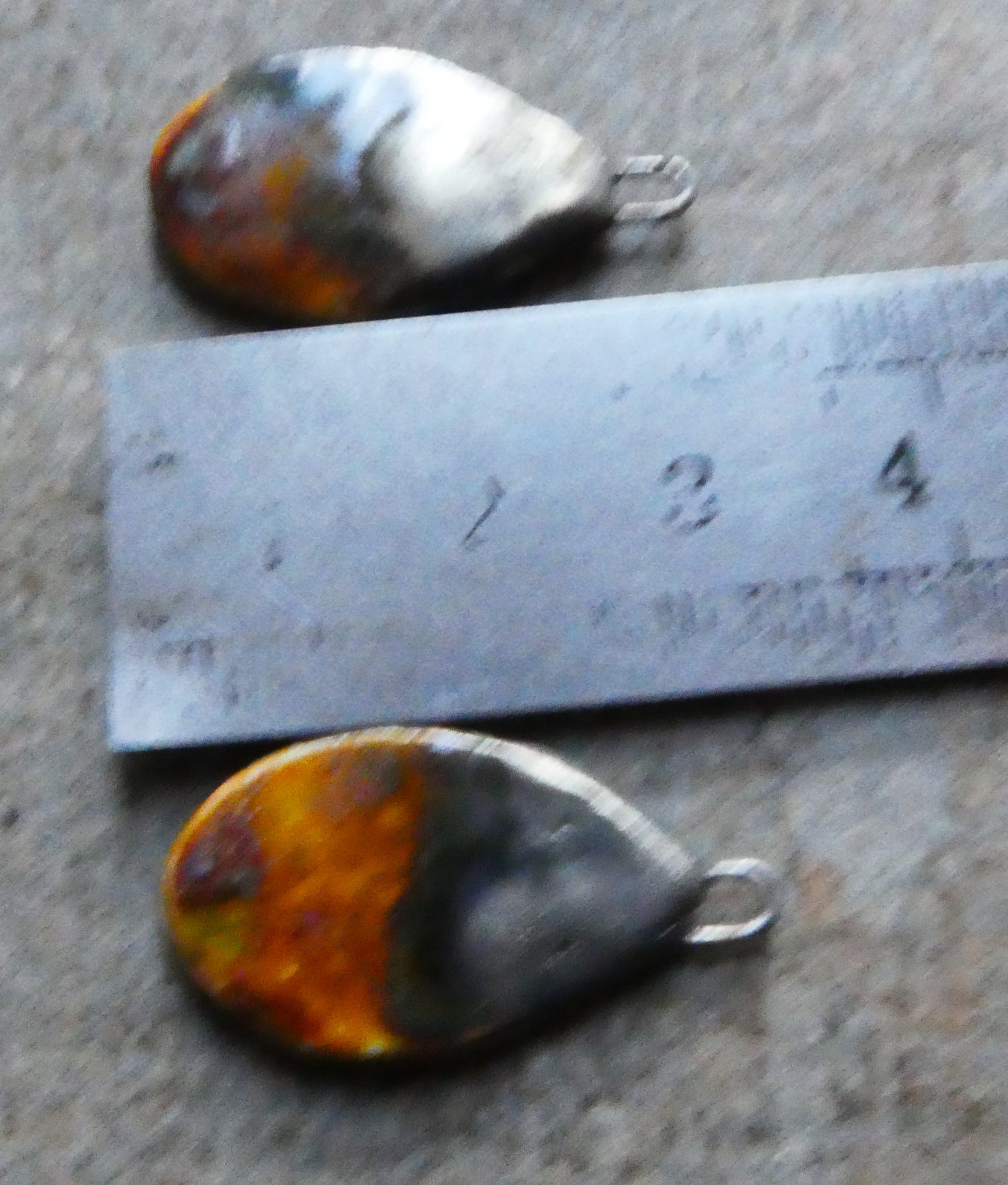 Ceramic Lustrous Flat Teardrop Drops -Autumn