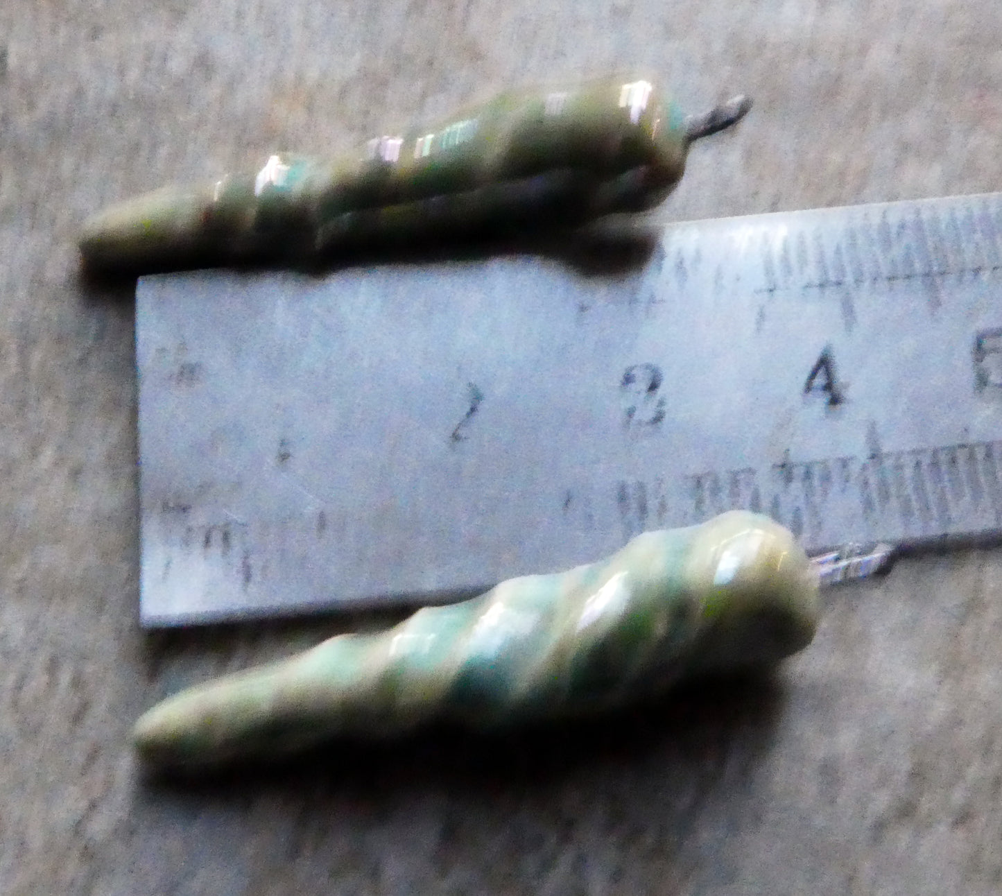 Ceramic Lustrous Icicle Earring Charms - Celadon