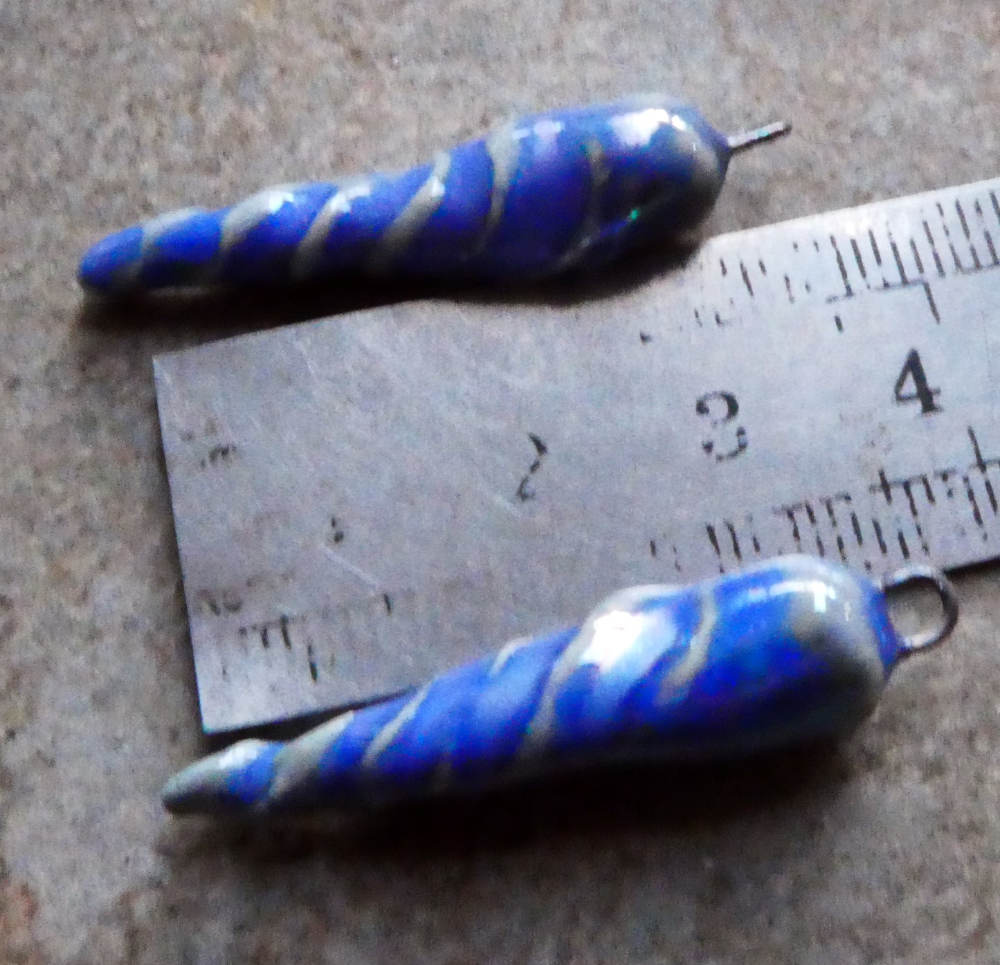 Ceramic Lustrous Icicle Earring Charms - Soft Blue