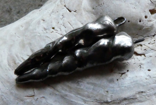 Ceramic Lustrous Icicle Earring Charms - Platinum Lustre