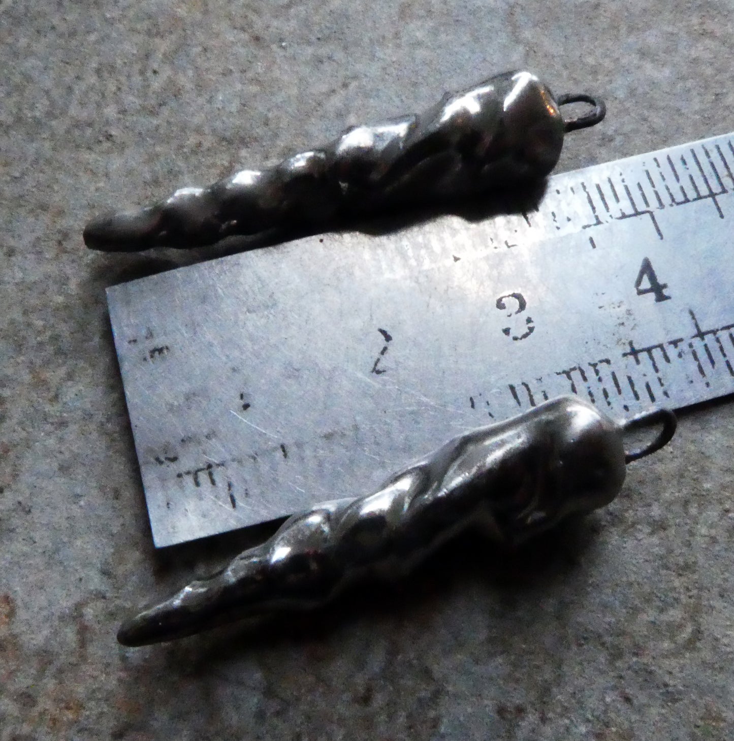 Ceramic Lustrous Icicle Earring Charms - Platinum Lustre