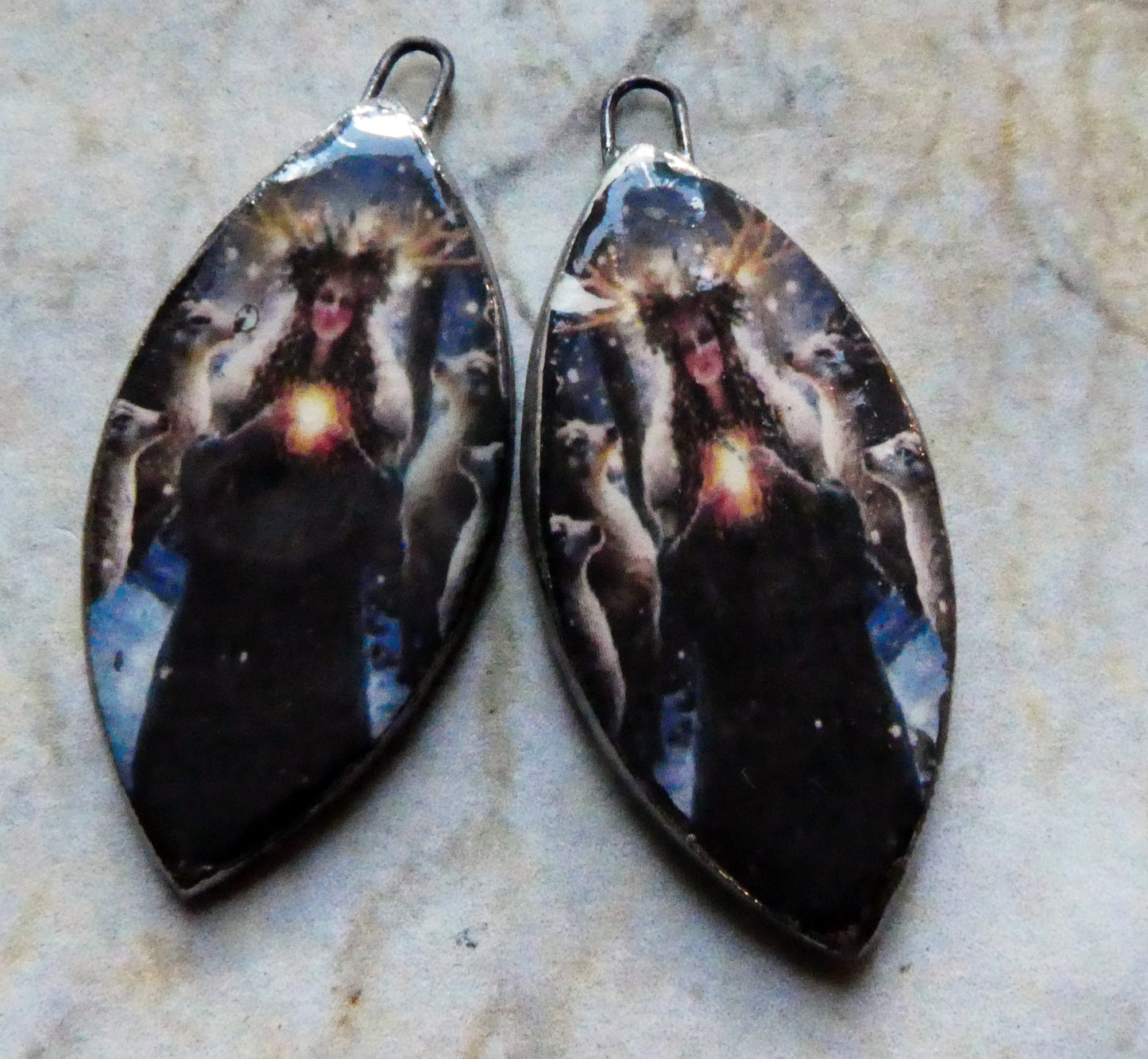 Ceramic Wintery Decal Charms #3