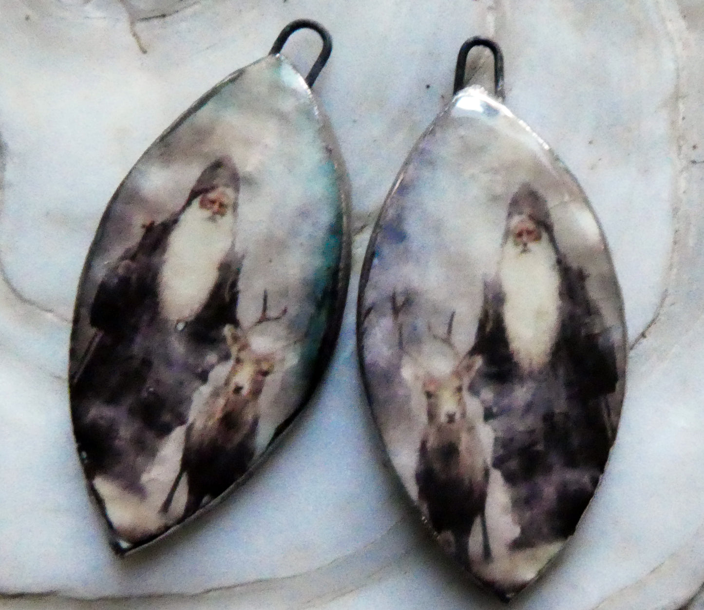 Ceramic Wintery Decal Charms #5