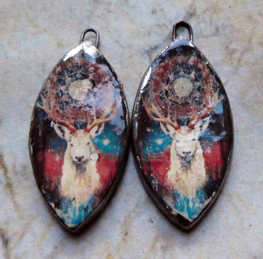 Ceramic Wintery Decal Charms #7