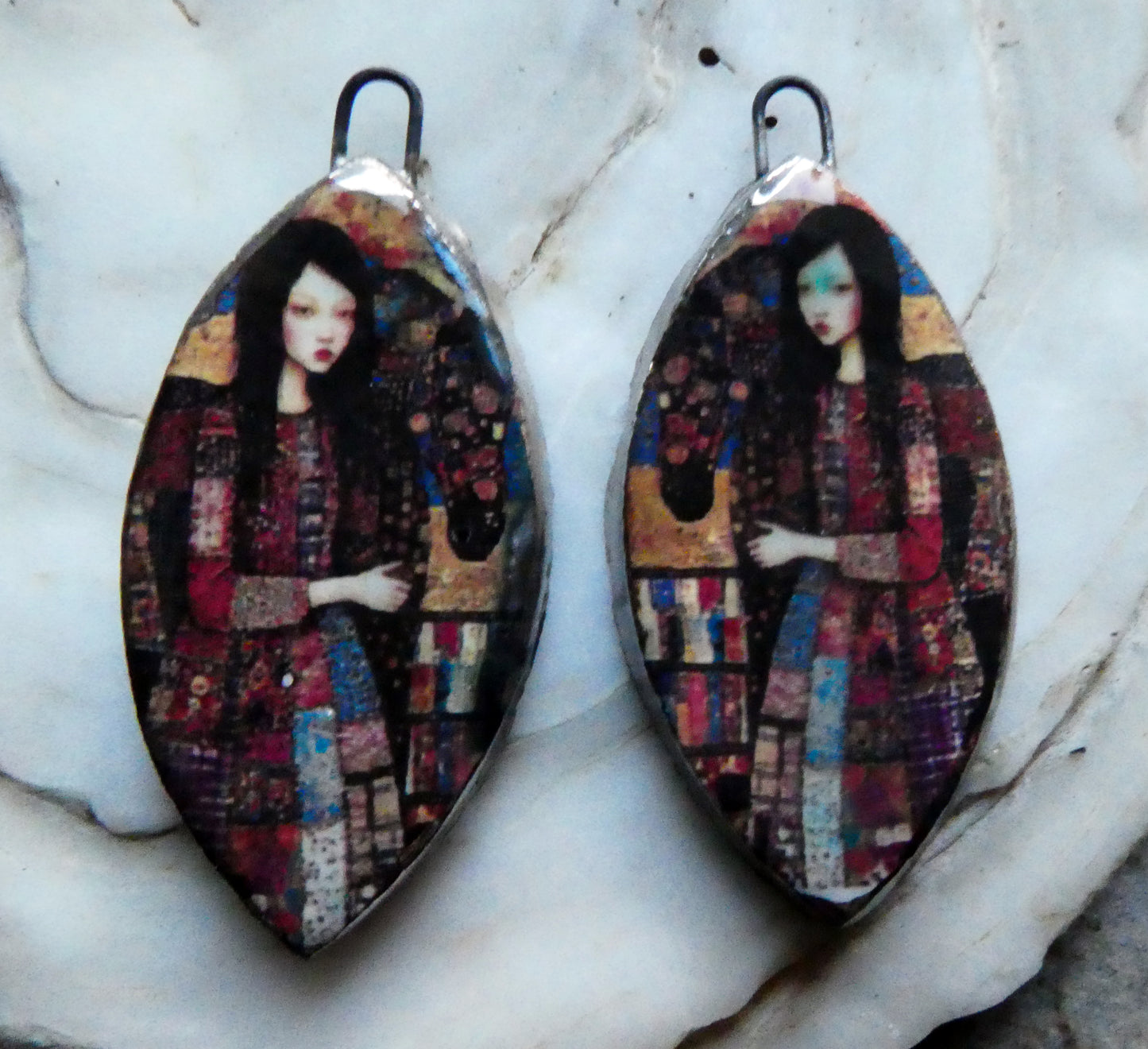 Ceramic Wintery Decal Charms #8