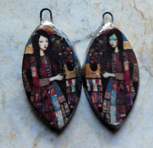 Ceramic Wintery Decal Charms #8