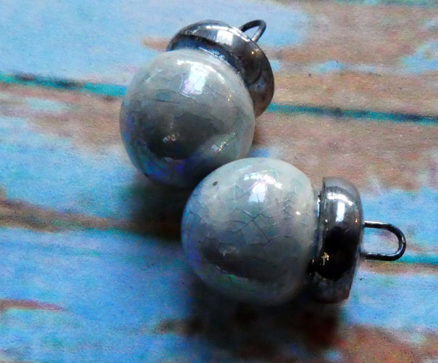 Ceramic Bauble Charms - Moonscape Crackle