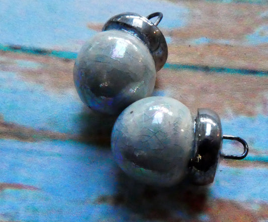 Ceramic Bauble Charms - Moonscape Crackle