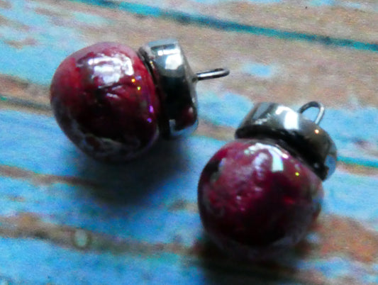 Ceramic Bauble Charms - Plum Passion