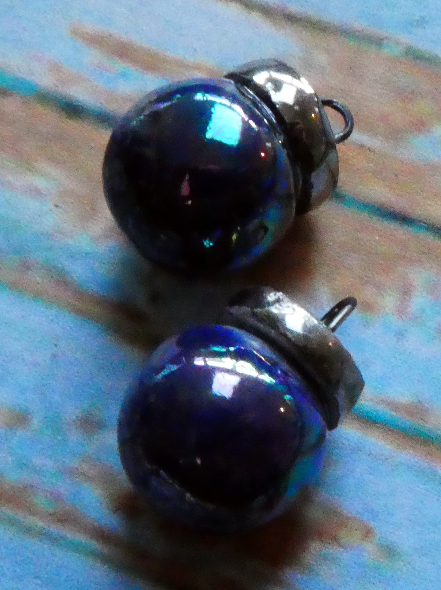Ceramic Bauble Charms - Mirror Blue
