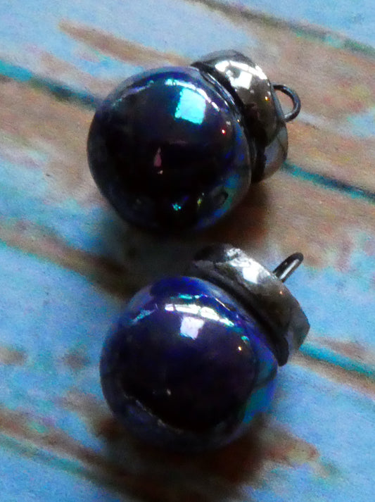Ceramic Bauble Charms - Mirror Blue