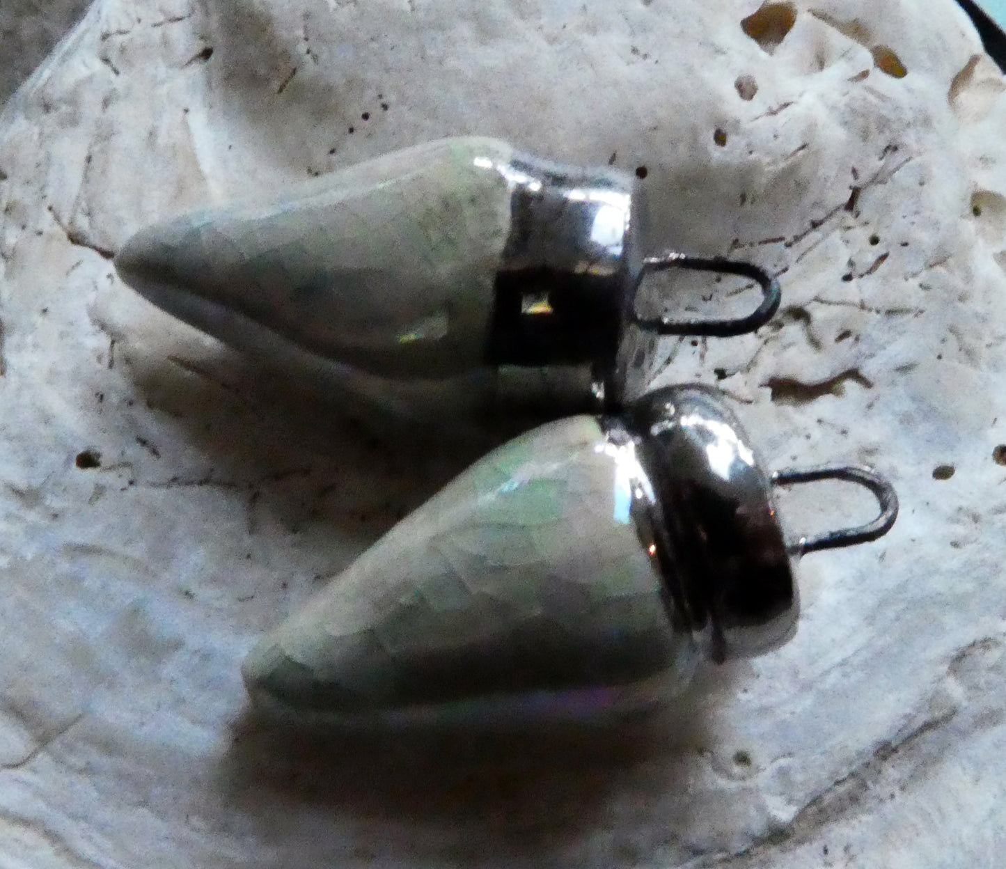 Ceramic Christmas Lights Charms - Diamond Crackle