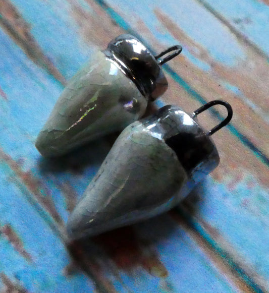 Ceramic Christmas Lights Charms - Diamond Crackle