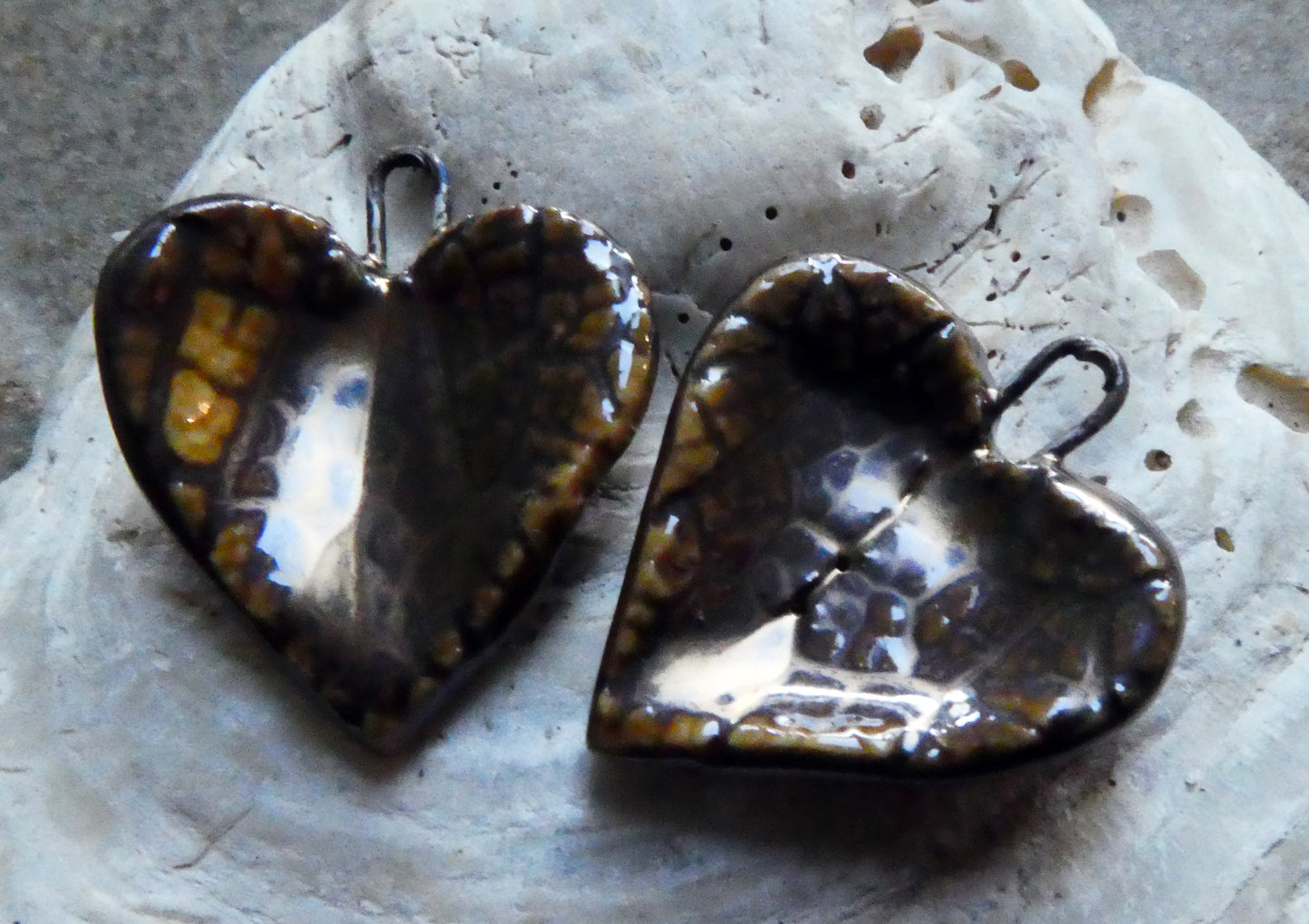 Ceramic Deep Veined Leaf Earring Charms