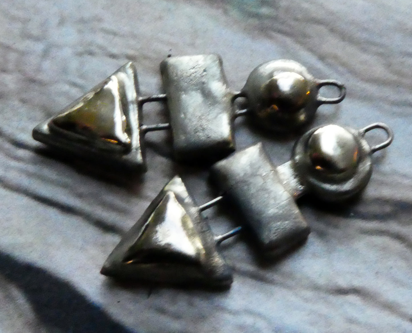 Ceramic Mixed Shape Stack Charms -Gold