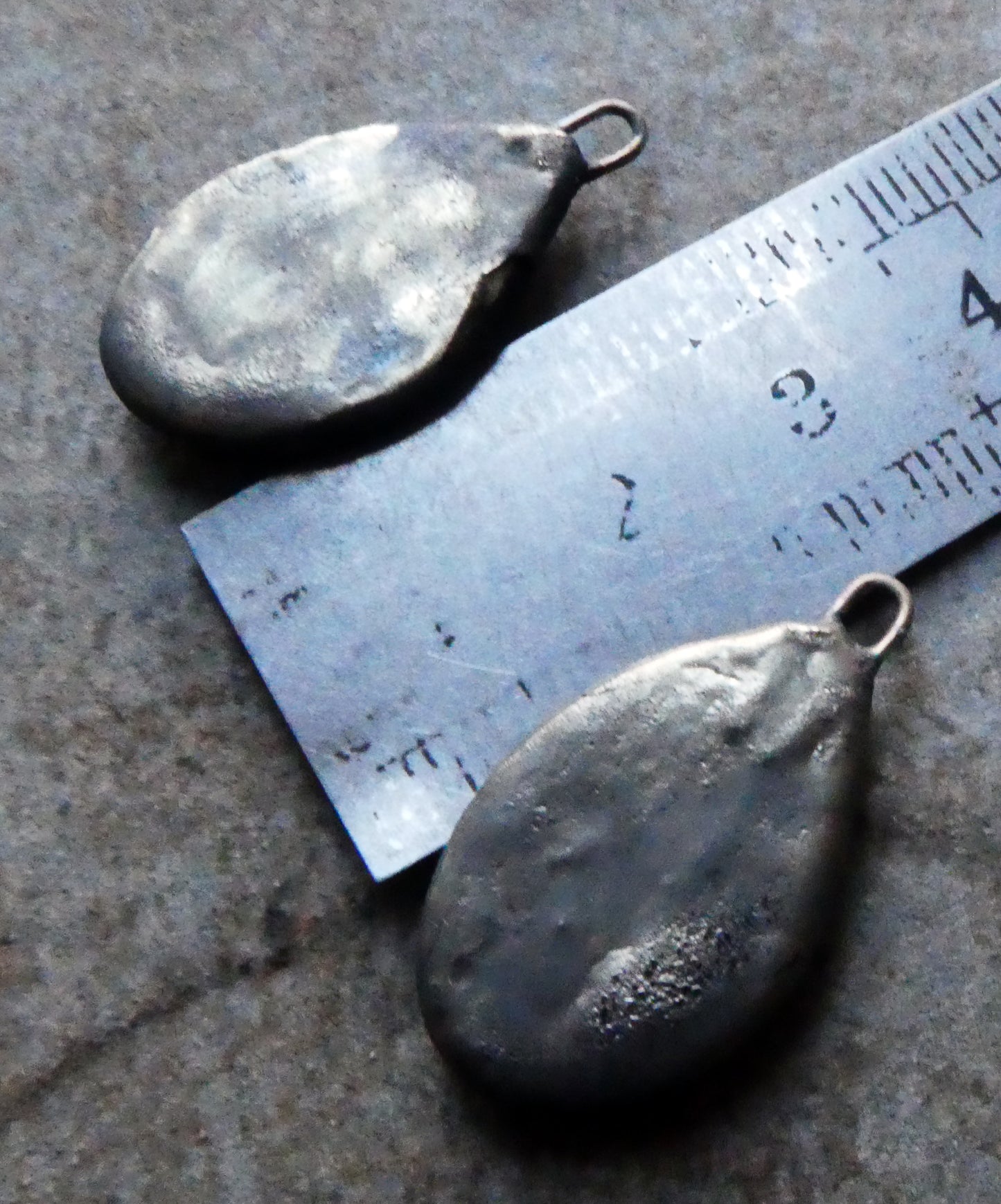 Ceramic Moulded Teardrop Charms -Oozy Green