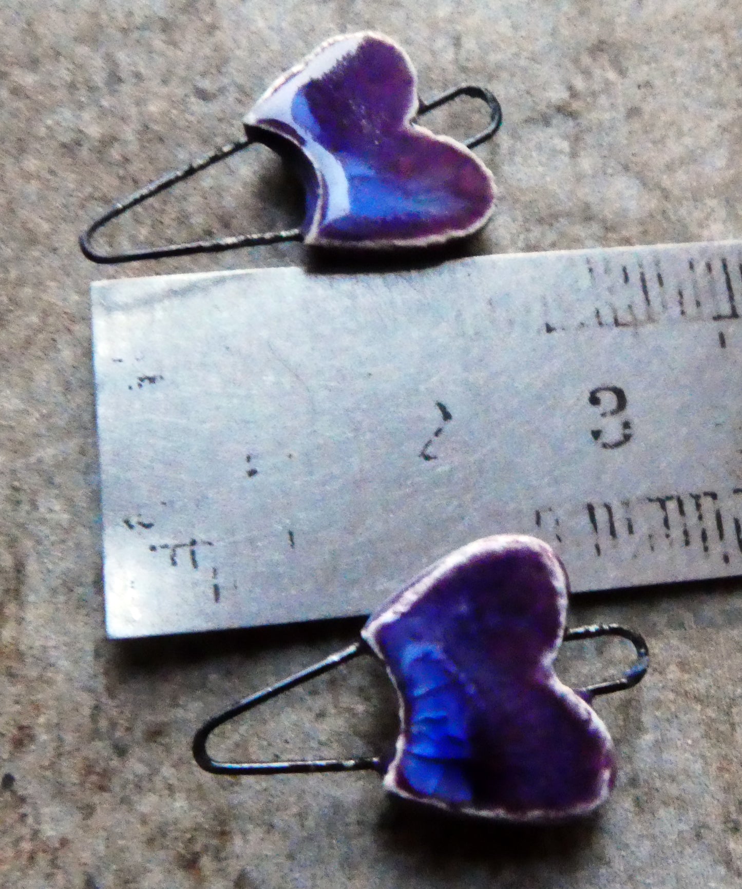 Ceramic Heart Earring Connectors -Royal Fantasy
