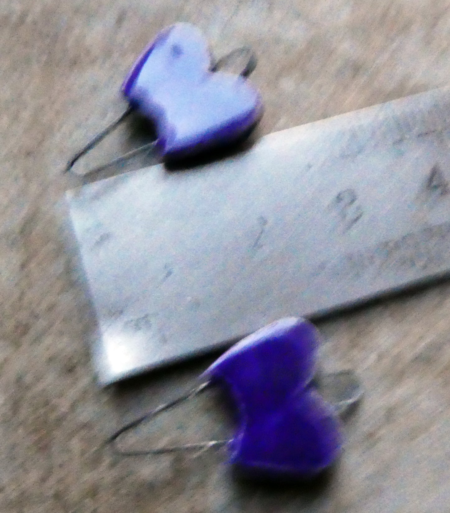 Ceramic Heart Earring Connectors -Dark Purple