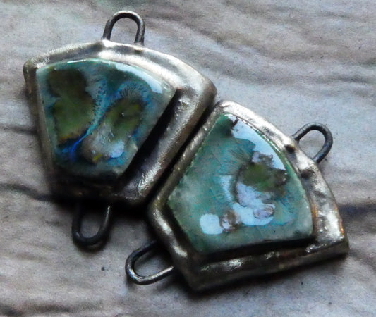 Ceramic Moulded Wedge Connectors- Mystic Jade