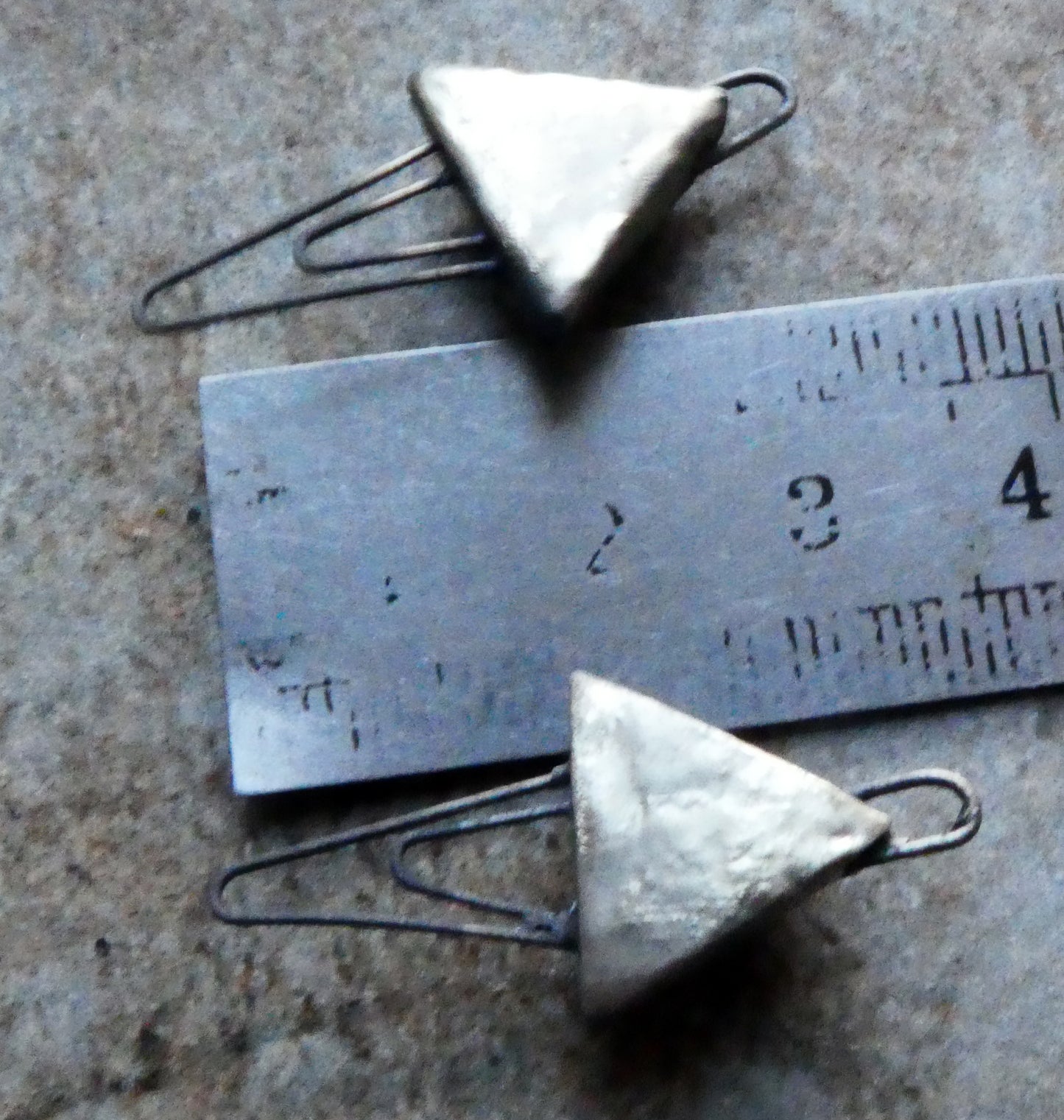 Ceramic Moulded Triangle Double Hoop Connectors- Mixed Melon