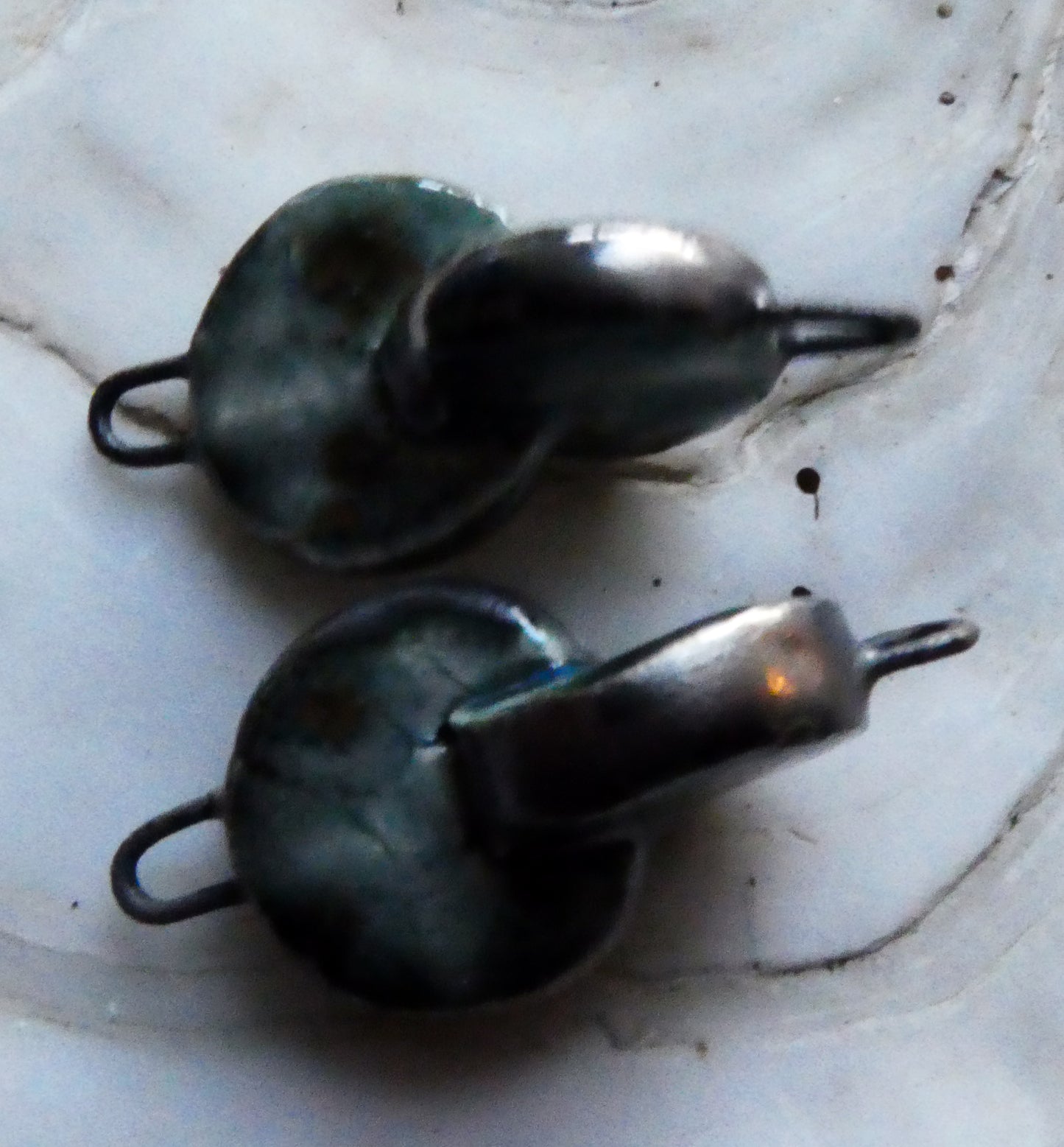 Ceramic Interconnected Discs Connectors- Mystic Jade