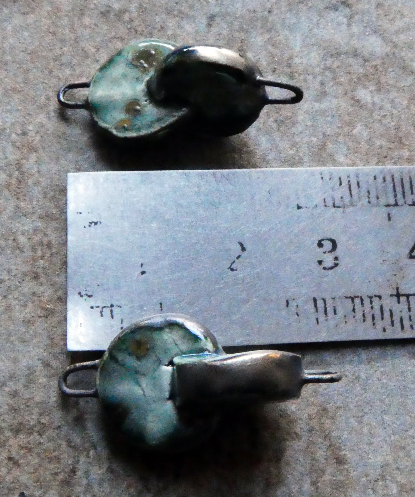 Ceramic Interconnected Discs Connectors- Mystic Jade