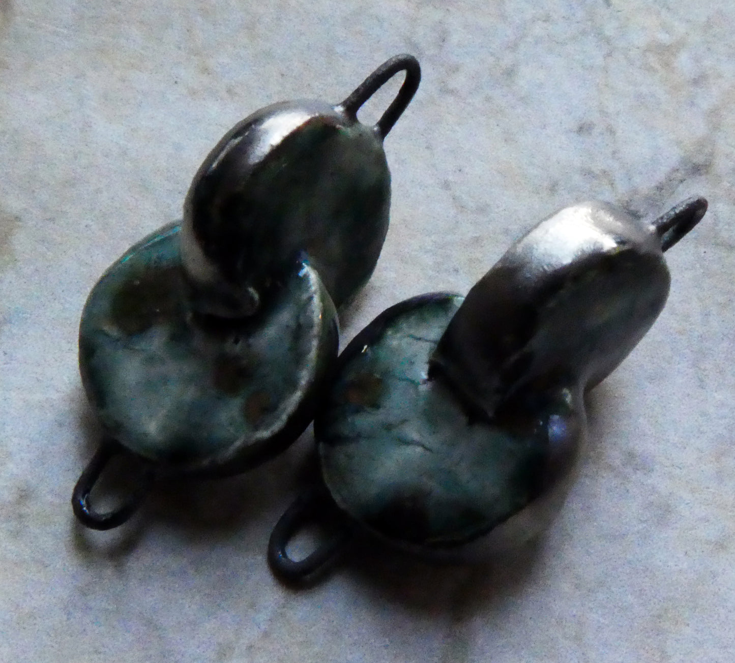 Ceramic Interconnected Discs Connectors- Mystic Jade