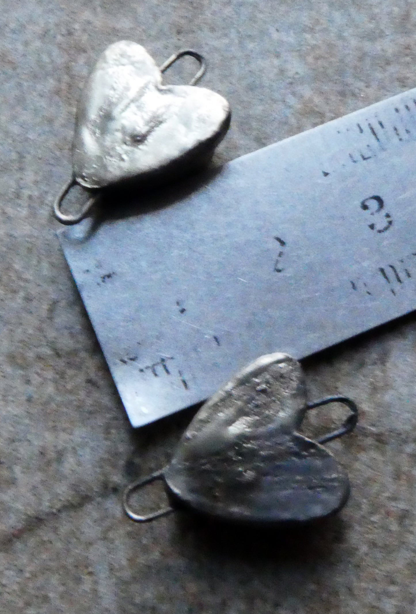 Ceramic Moulded Heart Connectors- Berry Tart