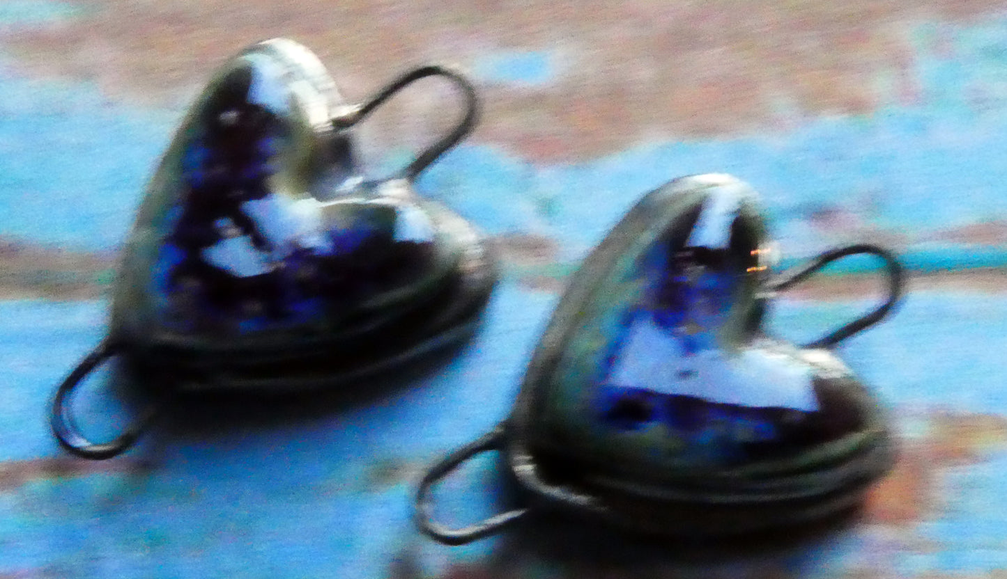 Ceramic Moulded Heart Connectors- Sailors Delight