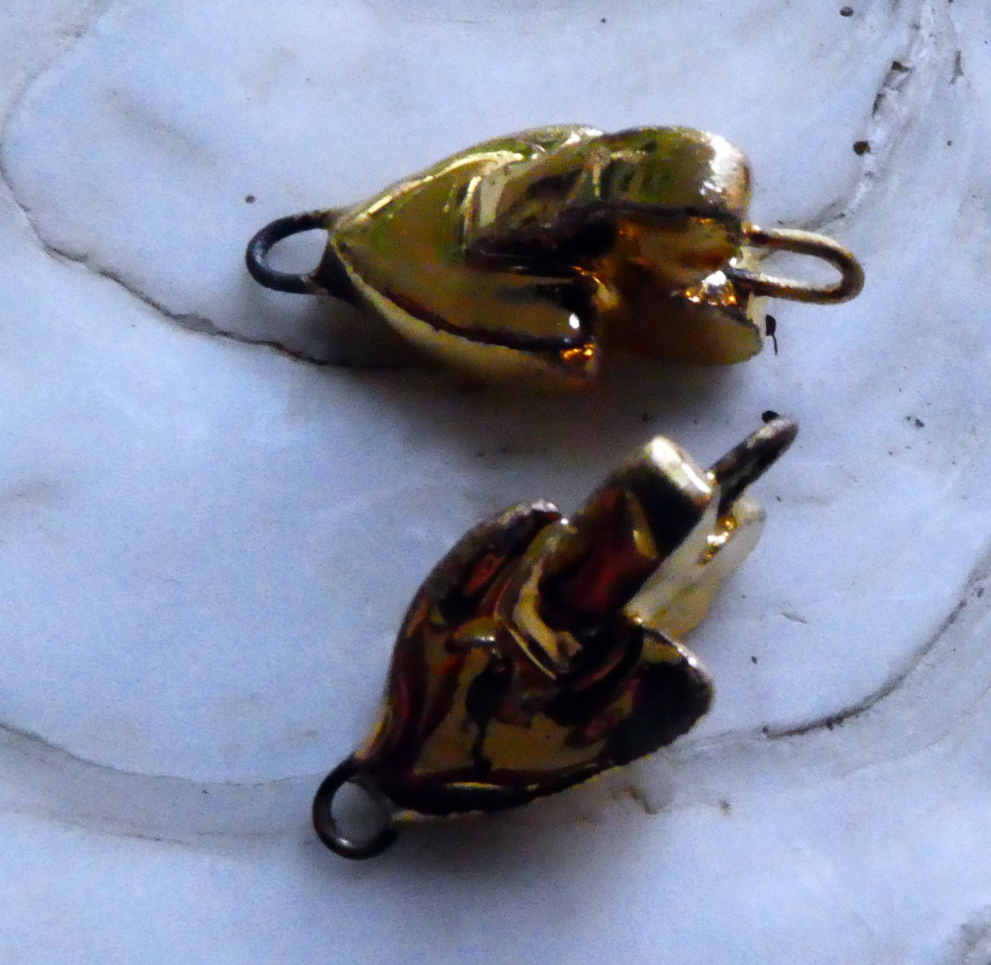 Ceramic Interconnected Hearts Connectors-Gold