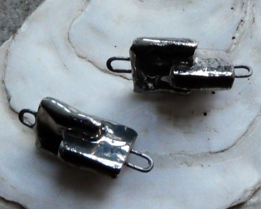 Ceramic Interconnected Squares Connectors- Platinum