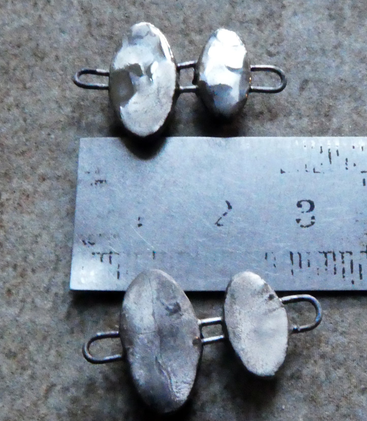 Ceramic Little Moulded Double Oval Connectors -Gold and Platinum