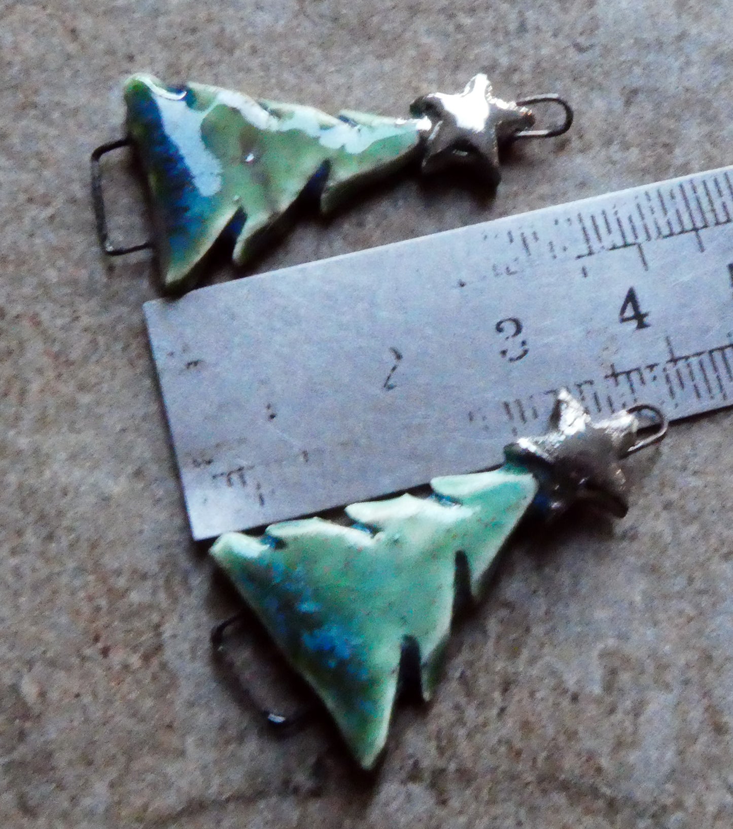 Ceramic Christmas Tree and Star Earring Connectors -Rockpool