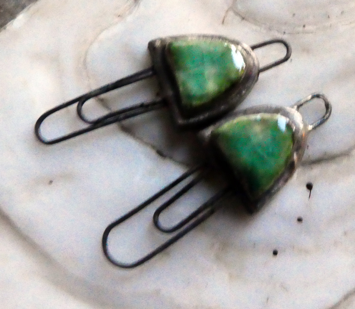 Ceramic Moulded Half Oval Double Hoop Connectors-Jurassic