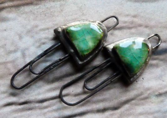 Ceramic Moulded Half Oval Double Hoop Connectors-Jurassic