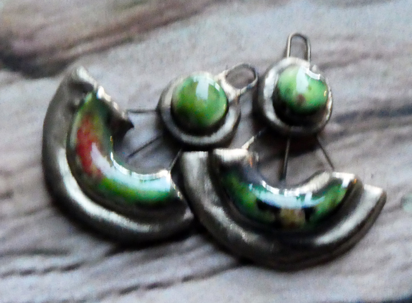 Ceramic Moulded Disc and Scoop Charms - Mixed Melon