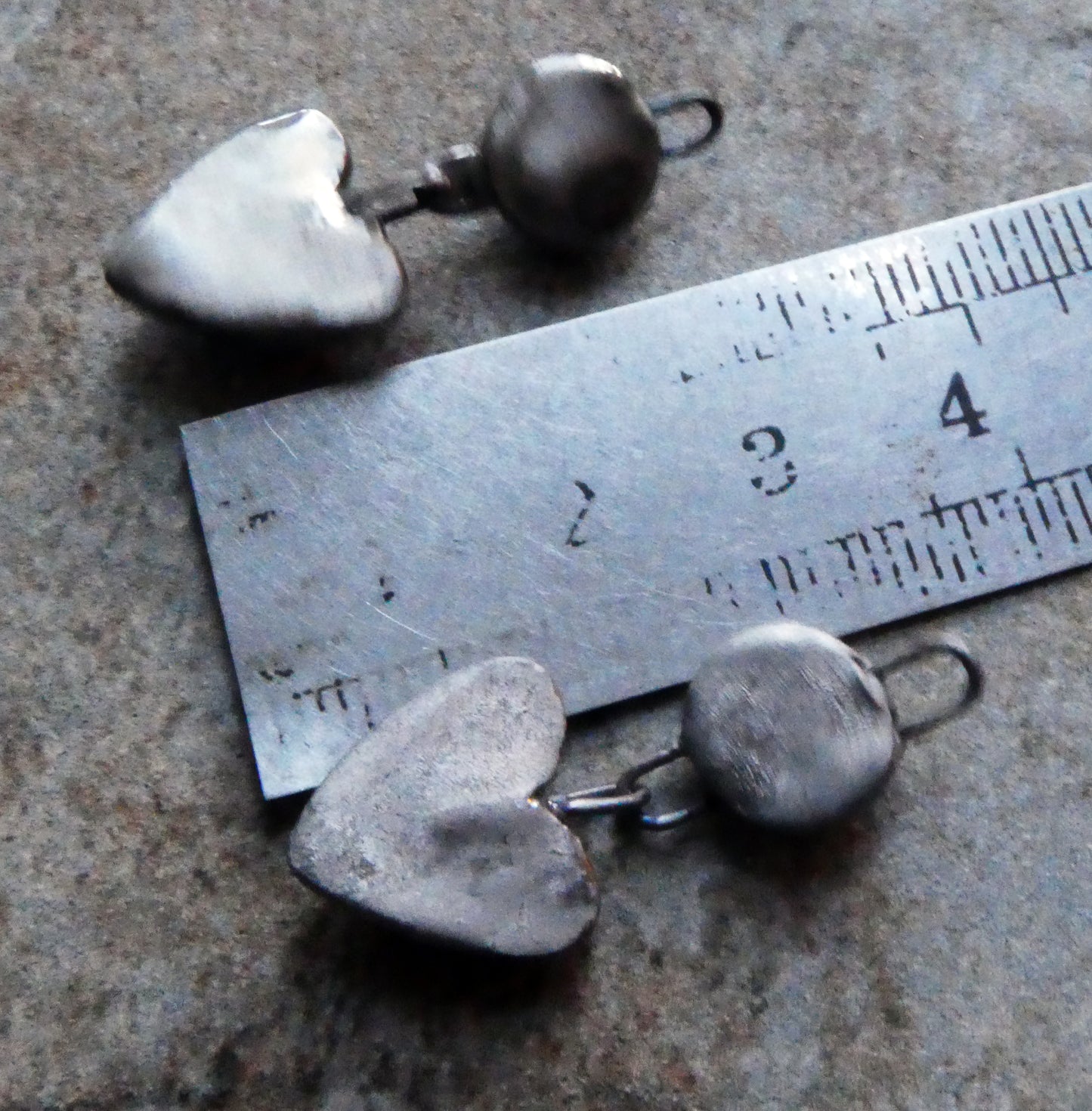 Ceramic Moulded Disc and Heart Dangles - Platinum and Soft Blue