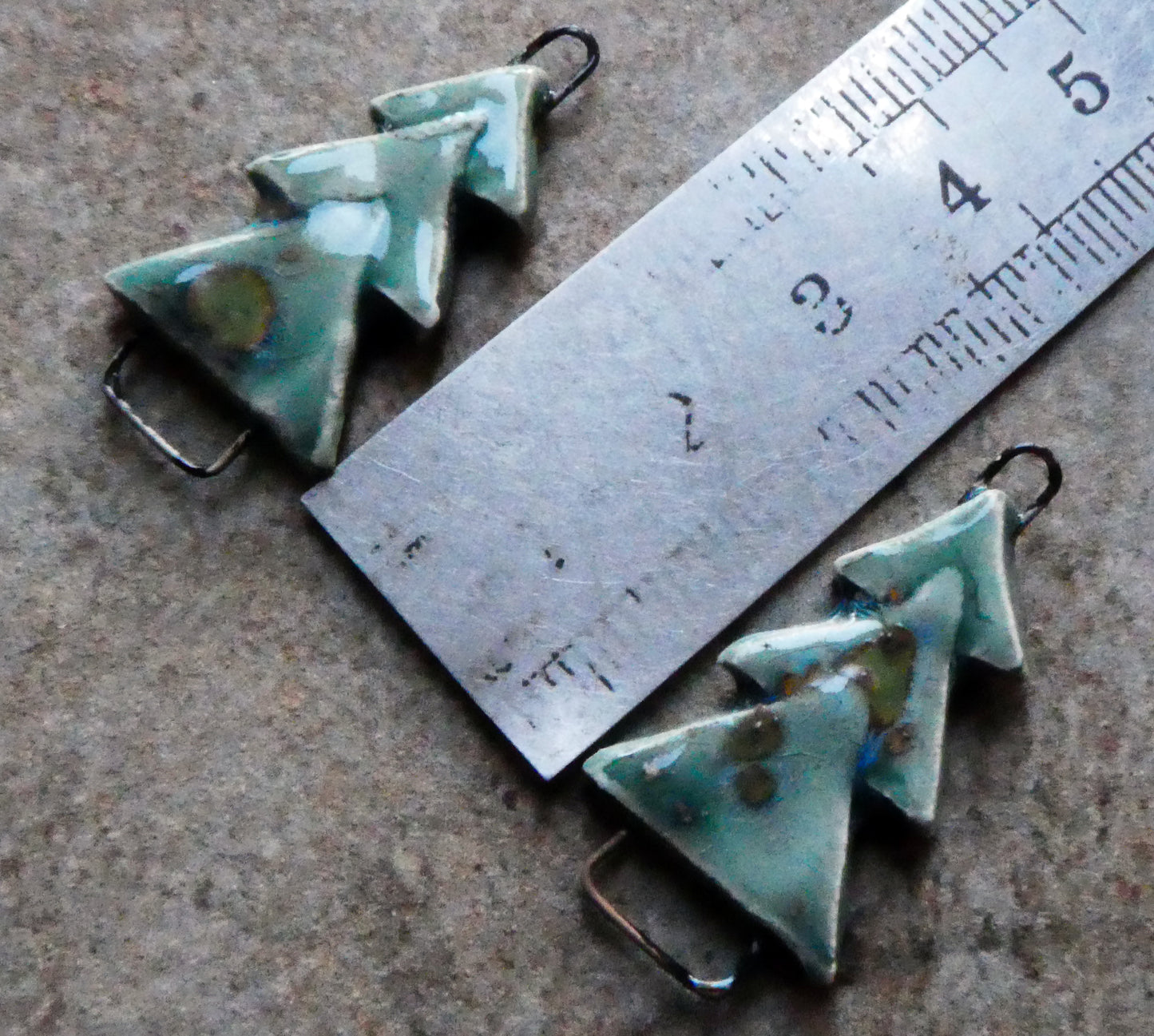 Ceramic Stacked Tree Connectors -Mystic Jade
