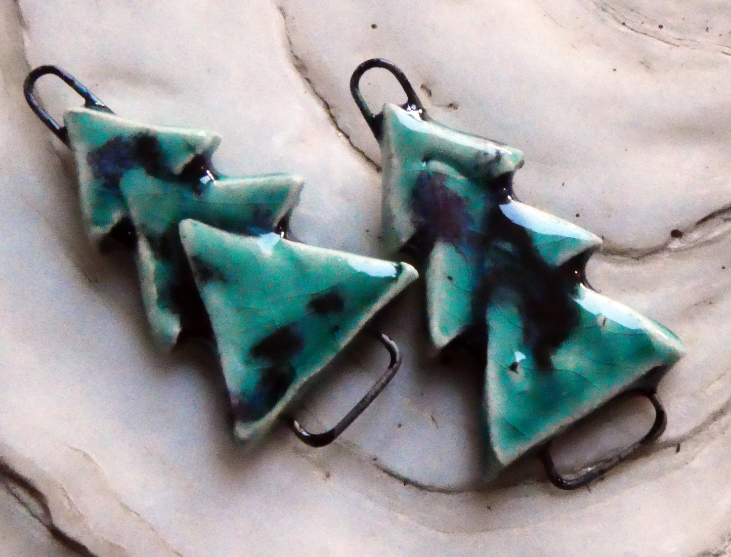 Ceramic Stacked Tree Connectors -Spring Meadow