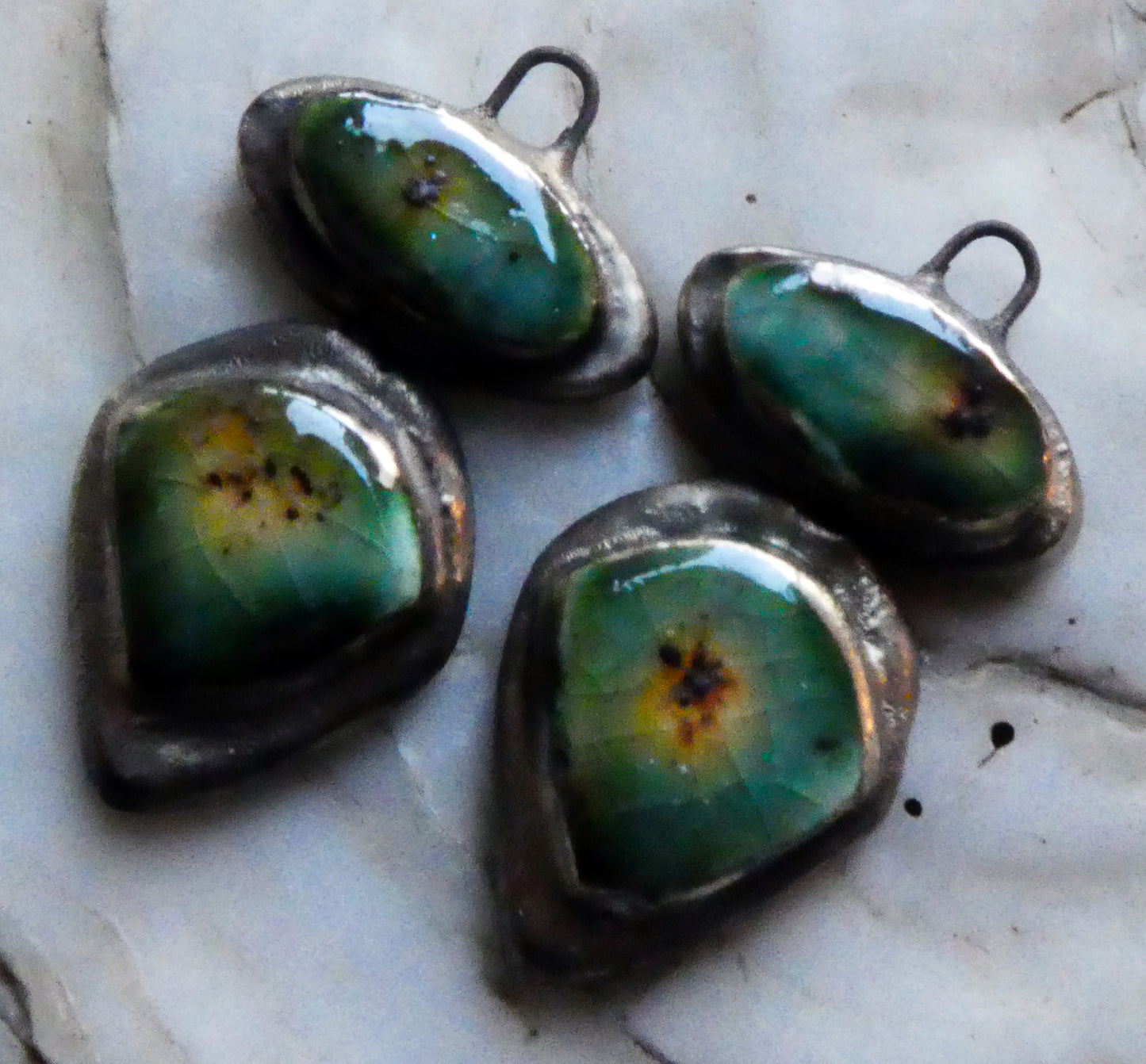 Ceramic Moulded Mixed Shape Charms - Lotus Blossom