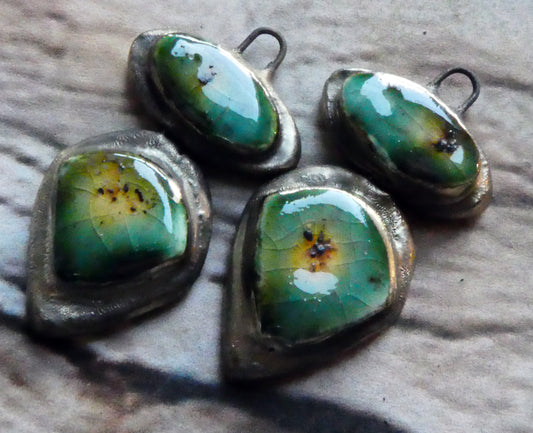 Ceramic Moulded Mixed Shape Charms - Lotus Blossom