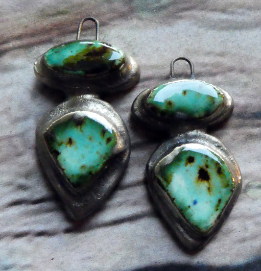 Ceramic Moulded Mixed Shape Charms - Blue Guppy