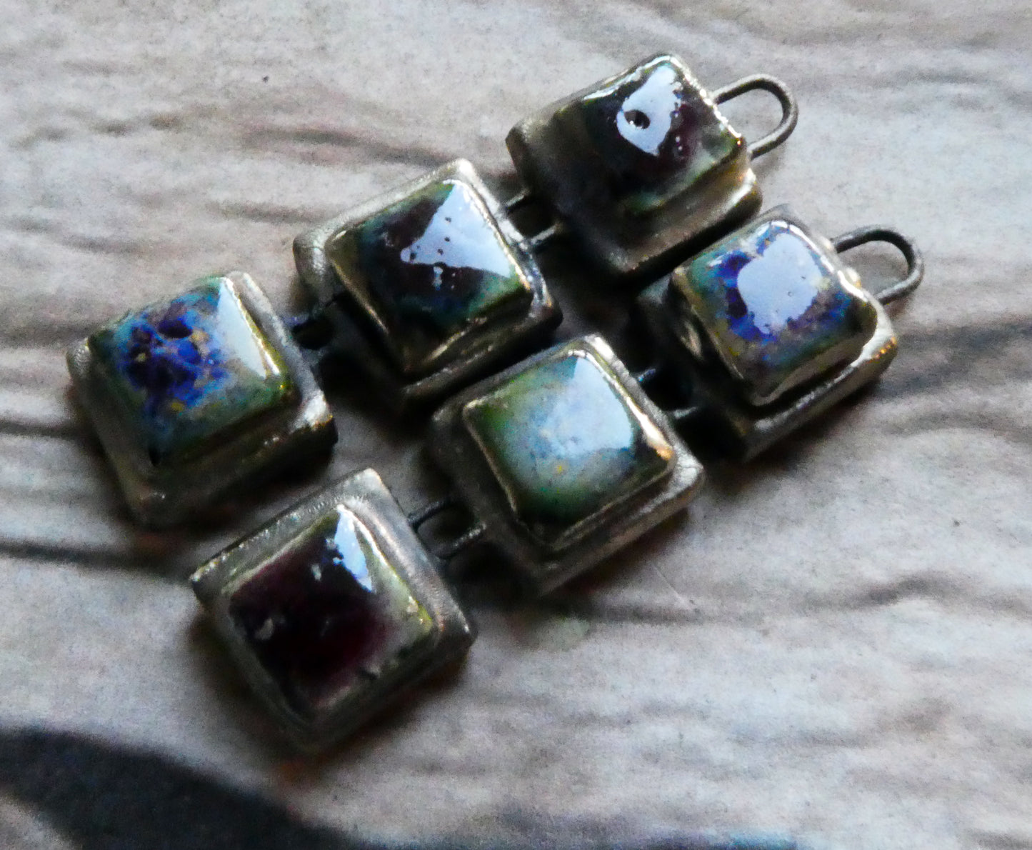 Ceramic Moulded Square Stack Charms - Sailors Delight